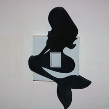 mermaid light switch cover home siren unique different bedroom nursery playroom irish ire ireland uk decoration decor tree lightswitch woman fantasy mystical mythic mythical 3d print model - Mito3D