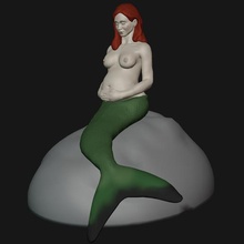mermaid nursery siren baby birth ocean sea sealife happy love mother female human fish nudity 3d print model - Mito3D