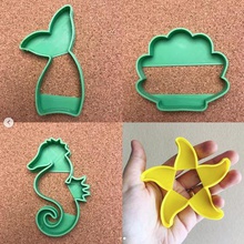 mermaid packx4 cookie cutter tool siren sharp 3d print model - Mito3D