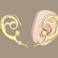 mermaid ring jewelry hoop siren earring 3d print model - Mito3D