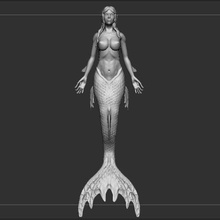 mermaid siren woman fantasy female form art comic book 3d print model - Mito3D