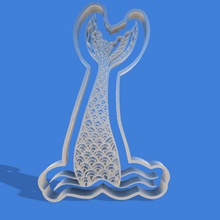 mermaid tail cookie cutter various 3d print model - Mito3D