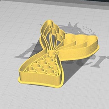sereia cauda cookie fondant de corte vários cortador 3d print model - Mito3D