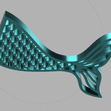 mermaid tail keychain 3d print model - Mito3D
