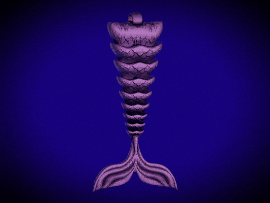 mermaid tail keyring flexible flex flexi key sea cute 3d print model - Mito3D