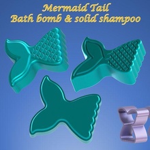 mermaid tail mold bath bomb solid shampoo molds mould press 3d print model - Mito3D