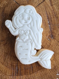 mermaid themed cookie cutter stamper embosser mermaid sea cookie cookie cutter embosser stamper  3d print model - Mito3D