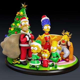 merry christmas simpson bart homer lisa marge ned krusty 3d print model - Mito3D