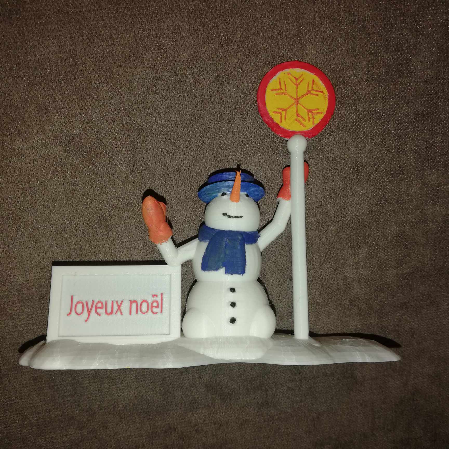 alegre Navidad hogar casa decoración snow monigote nieve hielo frío di nevé 3D print model - Mito3D