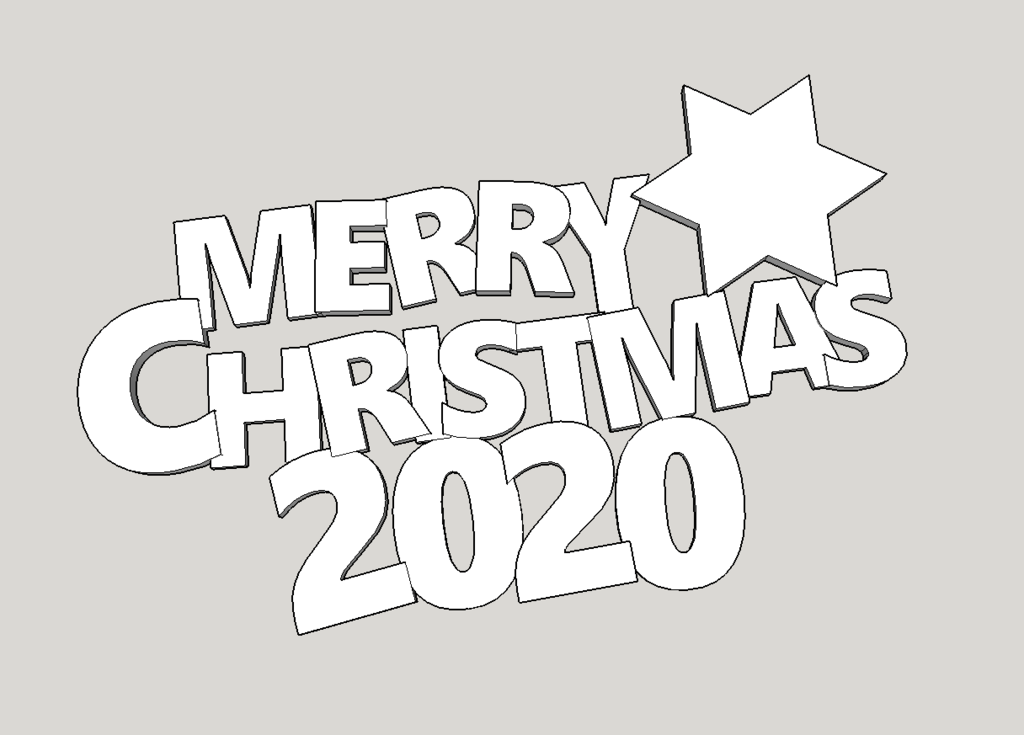 merry christmas 2020 3D print model - Mito3D