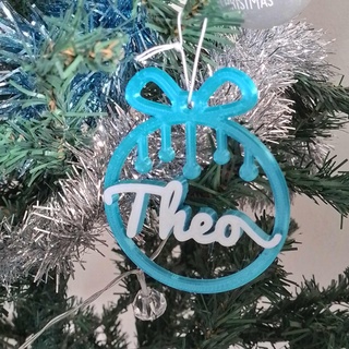 neşe Noel dekorasyonlar ağaç teo dekorasyon köknar ilk isim 3d print model - Mito3D
