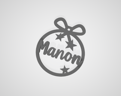 merry christmas ornament manon decoration fir first name 3d print model - Mito3D