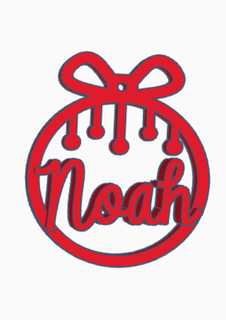 fröhlich Weihnachten Ornament Noah Dekoration Tanne unterstützt 3d print model - Mito3D