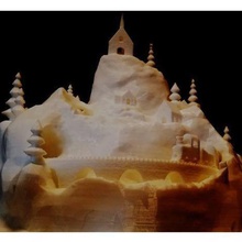merry christmas gift all art sherm sherman train tree trees mountain snow church houses 3d print model - Mito3D