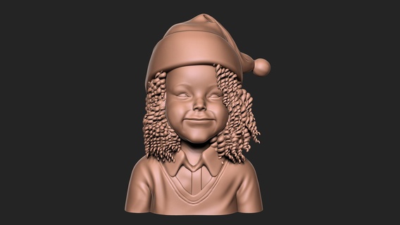 merry christmas girl celebration santa character art sculptures 3d print model - Mito3D
