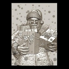merry christmas holiday santa claus happy year xmas day 3d models woodworking decor wall art relief artcam aspire vcarve carving engraving usa home wood america 3dmodel stl file model cnc3dmodels united states woodwork craft cnc bas-relief deco panno new free 3d print model - Mito3D