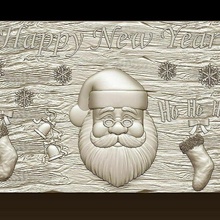 fröhlich Weihnachten Urlaub Santa claus glücklich 3d Modelle Holzbearbeitung Dekor Mauer Kunst Linderung Artcam streben vcarve Carving Gravur USA Zuhause Haus Holz Amerika 3d print model - Mito3D