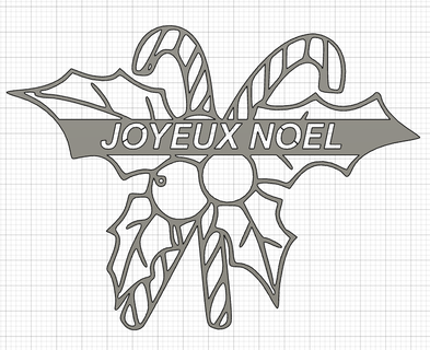 joyeux Noël houx feuille Accueil maison décoration noel fête 3d print model - Mito3D