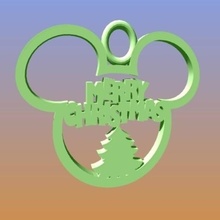 joyeux Noël Mickey oreilles ornement disney 3d print model - Mito3D