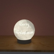 alegre Navidad Luna lámpara Papa Noel Arte trineo interior dormitorio regalo 3d print model - Mito3D
