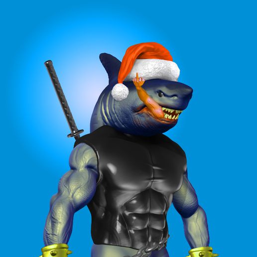 merry christmas shark attack 3D print model - Mito3D