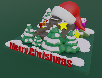 merry christmas tank 3d print model - Mito3D
