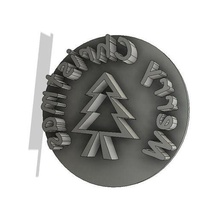 merry christmas tree cupcake stamp 3d print model - Mito3D