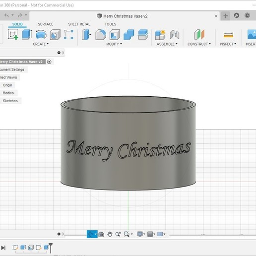 merry christmas vase home 3D print model - Mito3D