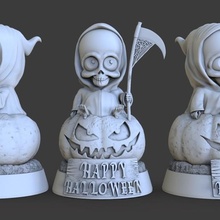 merry death pumpkin architecture halloween 3d print model - Mito3D