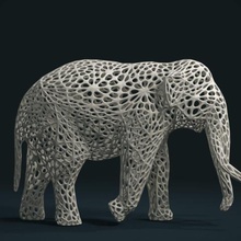 mesh elephant art slon mammal print animal indian 3d print model - Mito3D