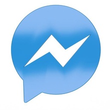 messenger logo tool 3d model symbols media facebook icon chat social blue text thunder lighning 3d print model - Mito3D