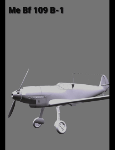 messerschmitt bf 109 b 1 i̇kinci dünya savaşı dövüşçü uçak modelleme me 3d print model - Mito3D