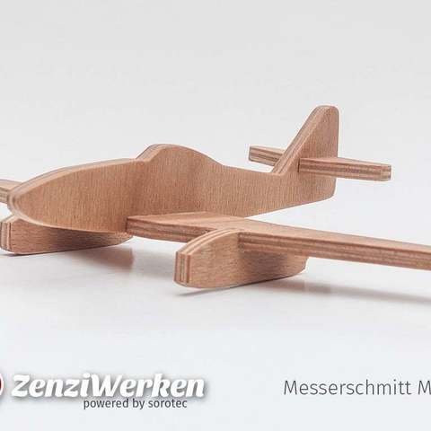 messerschmitt me 262 simplified cnc laser game vehicles zenziwerken toy stepcraft plywood lasercut router airplane 3D print model - Mito3D