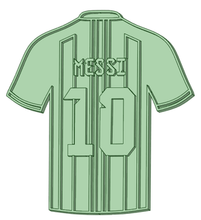 Messi 10 kurabiye kesici t shirt araçlar 3d print model - Mito3D