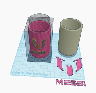 messi cepillo soporte lápiz papelería escritorio 3d print model - Mito3D