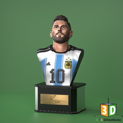 messi büste 3d modell by xyz drucken modelle hand of zahl design maradona legende argentinien fußball spieler 3d print model - Mito3D