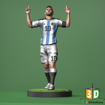 messi figure 3d model by xyz printing models argentina bust world cup cristiano ronaldo celebration psg barcelona football designs modelling gift 3d print model - Mito3D