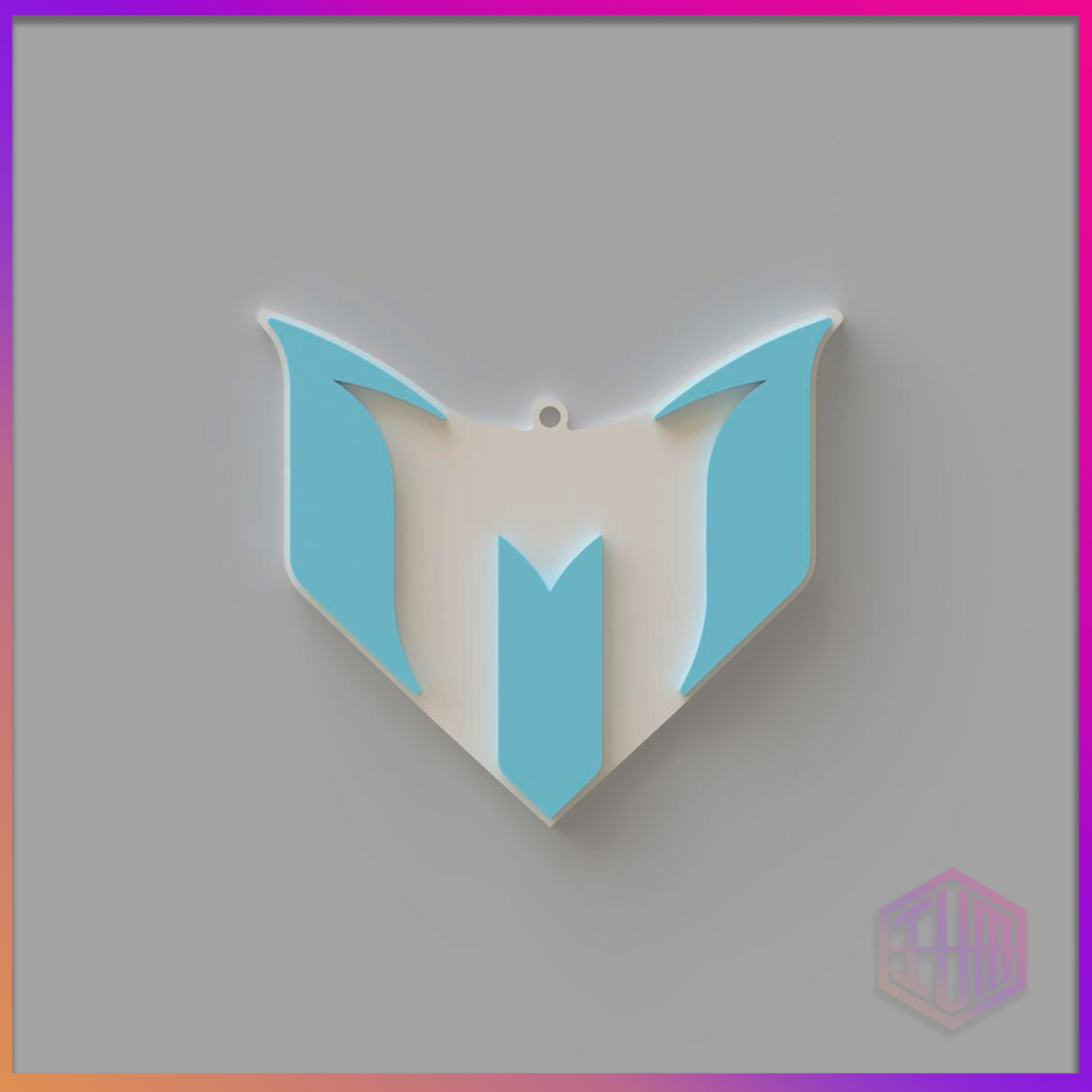 messi logotipo chaveiro colar broche emblema 3D print model - Mito3D