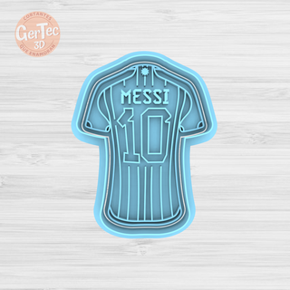 Messi t shirt 10 arg kesici pul kurabiye Arjantin Futbol iyi dünya mühür kitle soğuk porselen seramik 3d print model - Mito3D