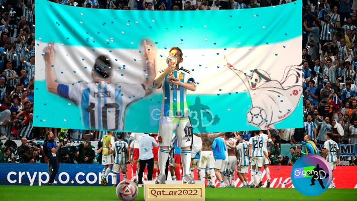 messi mundo taza stl campeón katar argentina maradona lionel 3d campeones selección escultura fútbol 3d print model - Mito3D