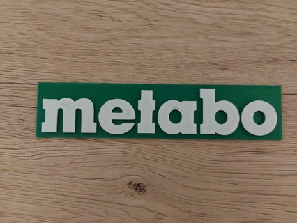 metabo attrezzo parete trapano logo cartello 3d print model - Mito3D