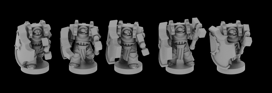 metal hand heavy siege armour boarding actions 6-8mm remix epic epic30k horus heresy epic40k epic40000 terminator cataphractii 3d print model - Mito3D