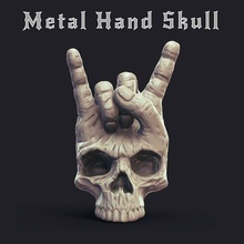 métal main crâne Roche Metallica fer jeune fille AC DC dur cuire cadeau 3d print model - Mito3D
