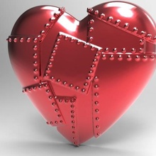 metal heart 1 a arte jóias moda de aço valentine amor coração 3d print model - Mito3D
