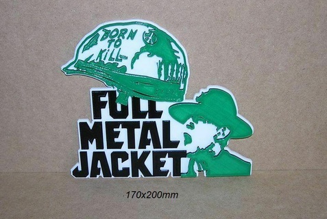métal veste affiche signe 3d impression enseigne logo art impresion3d film guerre action ancien casque sergent section soldats caserne 3d print model - Mito3D