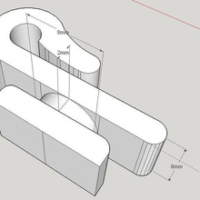Metall-Profil 8mm-slot twist clip verschiedene 3d print model - Mito3D