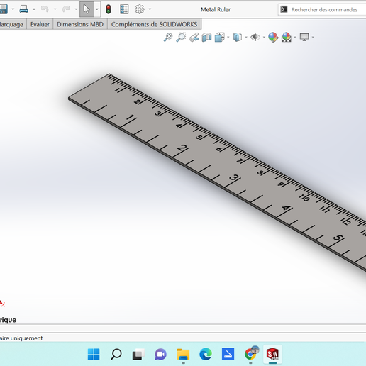 metal ruler 3D print model - Mito3D