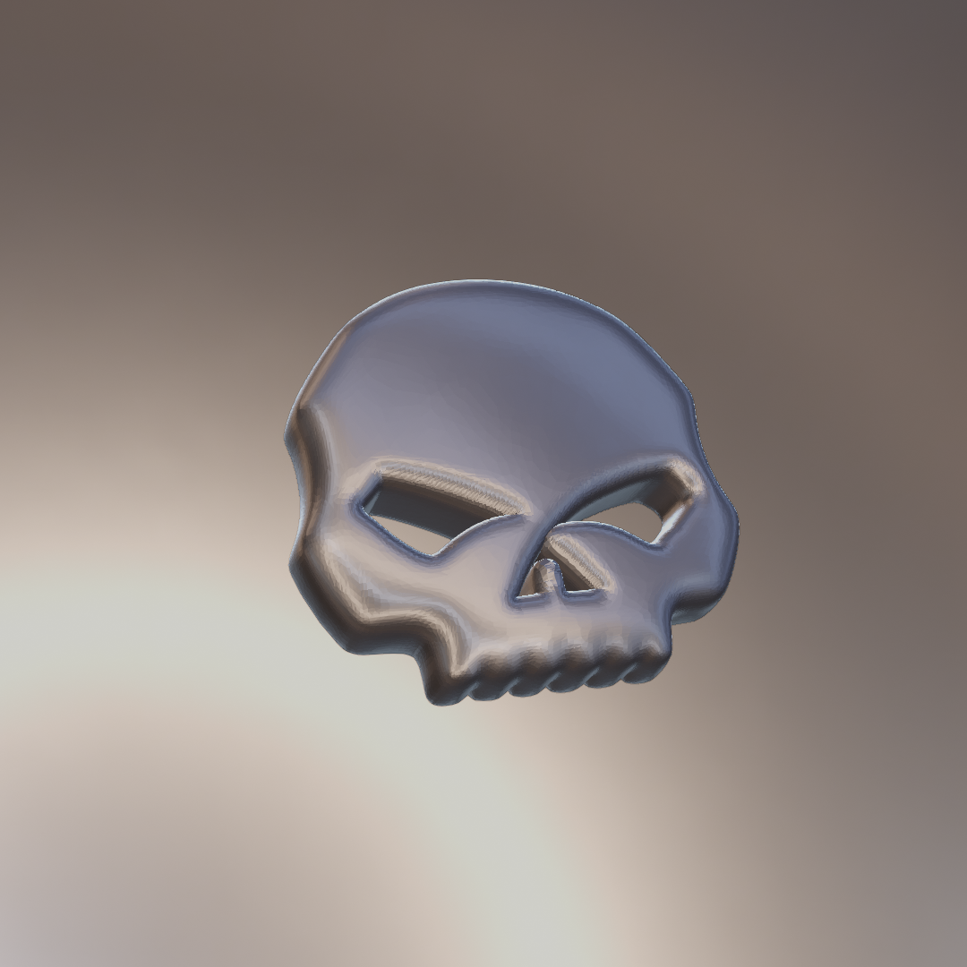 metal skull - skull key ring  3D print model - Mito3D