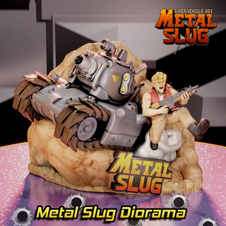 metal slug diorama videogame art toy collectible tank vehicle action framework military rocks stl 3d figure fanart 3d print model - Mito3D