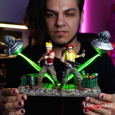 metal slug diorama stl mini ufos marco tarma x & ufo collectable damtoys impresion 3d art toy sculpture 3d print model - Mito3D